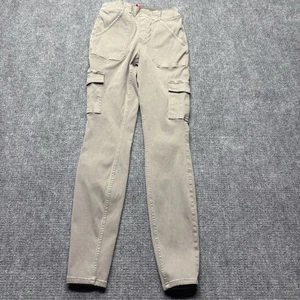 SPANX Stretch Twill Cargo Pants Womens Medium Tall (25x32) Tan Pockets Skinny - Picture 1 of 13