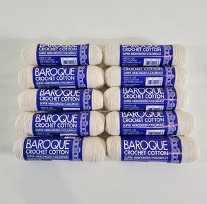 (10er-Pack) Barock gehäkelt 100 % super mercerisierte Baumwolle ECRU farbecht 400 Yds NEU - Bild 1 von 2