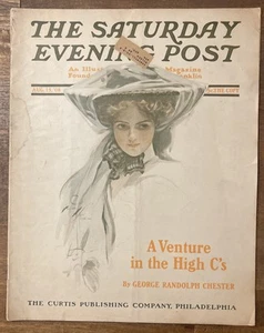 Saturday Evening Post - Aug 15, 1908 - Complete with/Harrison Fisher Cover - Foto 1 di 9