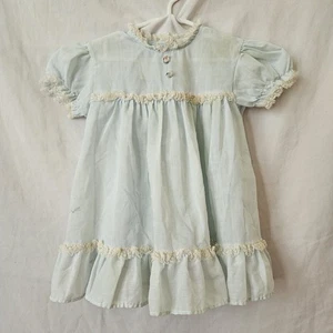Toddler Time JcPenney Vintage Kleid Kleinkind Mädchen 2T blau Rüschen Rüschen Lolita 70er - Bild 1 von 9