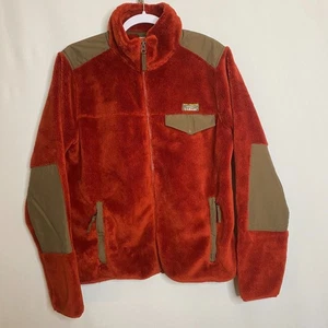Chaqueta polar de colección LL Bean Hi-Pile naranja tostado cremallera completa 505251 para hombre M - Imagen 1 de 14
