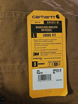 Mono babero aislado Carhartt $130 | Ajuste holgado | 3 más cálido | Marrón Carhartt Foto 1 de 2
