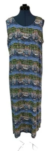 VTG Reyn Spooner Guy Buffet Sleeveless Maxi Dress Sailing Nautical Hawaiin XL - Picture 1 of 11