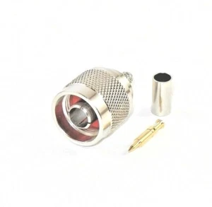 50 piezas conector RF N macho engarzado aislamiento de teflón niquelado RG58 LMR195 - Imagen 1 de 5