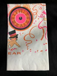 Vintage Silvester Party Supply Happy New Year Papiertischdecke MCM NOS - Bild 1 von 3