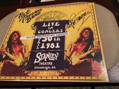 12” LP Yellow Vinyl Pat Travers Autographed/Signed Band Live In Concert 1981 NEW - Image 1 of 2