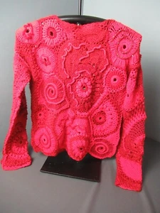 NWOT Women's LS Sweater - Crochet w/ Sequins & Glitter - Red - Sz S - 203 b4 ck - Picture 1 of 7