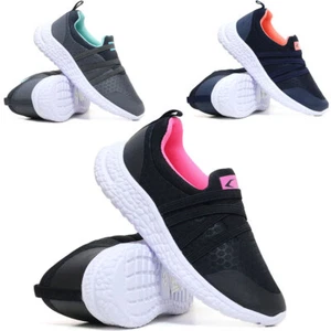 GIRLS RUNNING TRAINERS NEW KIDS SLIP ON SHOCK ABSORBING SPORTS SCHOOL SHOES SIZE - Picture 1 of 13