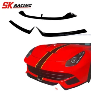 Fits For 2013-2017 Ferrari F12 Berlinetta Glossy Black Front Bumper Lip Splitter - Picture 1 of 4