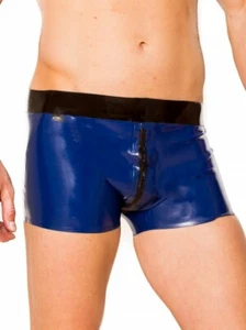 Latex Boxer Gummi Kurze Hose Navy Blau Cortch Reißverschluss Shorts 0.4mm S-XXL - Bild 1 von 6