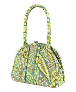 New VERA BRADLEY Lemon Parfait Eloise Kiss Kick Framed Shoulder Bag - Picture 1 of 10