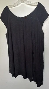 Free People linen blend black cap sleeve tunic Size Small - Picture 1 of 9