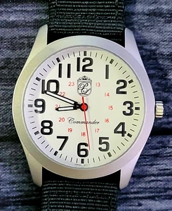 Authentic Pierre Lucerne Commander Pilot Dial Watch Nato Strap - Picture 1 of 8