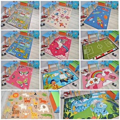 Childrens Rugs Kids Bedroom Large Girls Boys Playroom Floor Mat Carpets Play Fun - Image 1 of 2