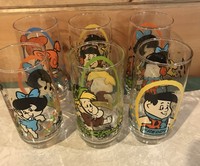 Vintage 1986 Flintstone Kids Pizza Hut Restaurant Promotional Glass Set of 6