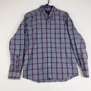 UNTUCKit CU Men Hillside Select Blue Plaid Long Sleeve Button Down Shirt L LARGE - Picture 1 of 12