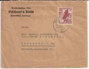 1943 Vintage German Envelope Postal Cover With Stamp Preprinted Name Address - Picture 1 of 1