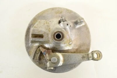 KAWASAKI G5 KE100 KE KV 100 KV100 G4TR G3SS FRONT WHEEL DRUM BRAKE PLATE & PADS - Image 1 of 4