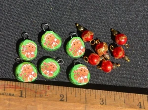 Dollhouse Christmas Gingerbread Man Tree Ornaments Handmade 12 pc - Picture 1 of 4