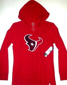 New! Womens 47 BRAND Houston Texans Primetime Hooded Long Sleeve T-Shirt - Picture 1 of 2