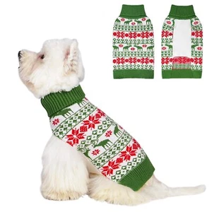 Dog Christmas Sweater Medium Dog Sweater Warm Dog Clothes Stretchy Dog Coats ... - Picture 1 of 6