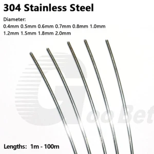 304 Stainless Steel Spring Wire Steel Wire Round 0.4mm 0.5mm 0.6mm 0.7mm - 2.0mm - Picture 1 of 11