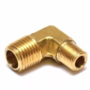 Elbow 1/4 to 1/8" Male Npt Pipe Brass Fitting Water Oil Gas - Picture 1 of 6