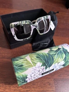 NWT Dolce & Gabbana Floral Square Sunglasses DG4310 3149 Made in Italy - Picture 1 of 24