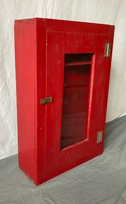 VTG Wood Wall Mounted Mill Emergency Tool Medicine Cabinet Old Cupboard 719-25B - Image 1 of 4