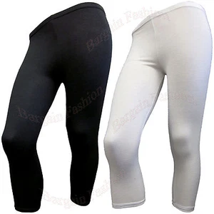 LADIES 3/4 LENGTH STRETCH FIT VISCOSE LEGGING AVAILABLE IN ALL COLOURS Szs(8-16) - Picture 1 of 21