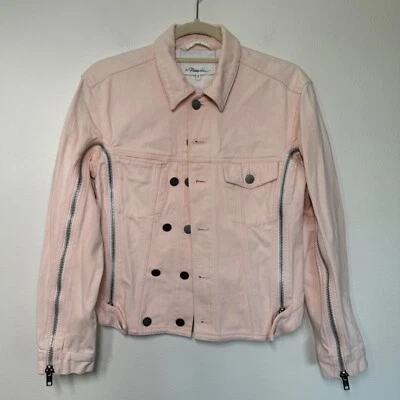 Chaqueta 3.1 Phillip Lim Para Mujer 0 Extra Pequeña Rosa Manga Cremallera Denim Asimétrico Foto 1 de 4