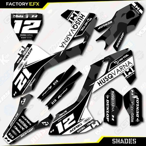 Kit de gráficos de carreras Black Shades apto para 16-18 Husqvarna TC FC 125 250 300 450 - Imagen 1 de 7