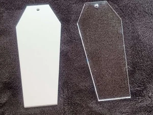 Coffin shape Sublimation crafting blank Acrylic clear or white - Picture 1 of 14
