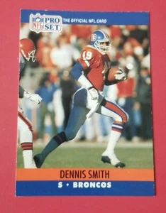 1990 Pro Set tarjeta de fútbol americano de los Denver Broncos #491 Dennis Smith - Imagen 1 de 2