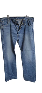 Vintage Levi s 501 Mens W42L36 Blue Jeans Straight Leg Button Fly Denim - Picture 1 of 4