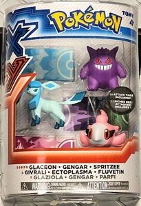 Vintage 2014 TOMY Pokemon XY Basic 3-pack Glaceon Gengar & Spritzee Figure Set - Picture 1 of 2