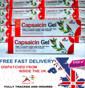 2 Capsaicin UK Hot Gel Cream Muscle Pain Arthritis Shingles Capsicum UK SELLER - Picture 1 of 1