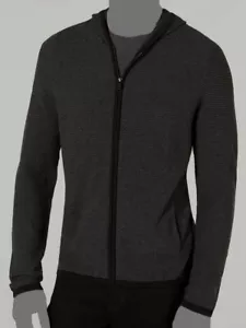 $49 Alfani Men's Gray Full-Zip Long-Sleeve Hoodie Cotton Sweater Sweatshirt 2XL - Picture 1 of 3