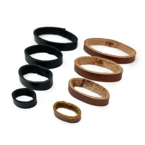 Bracelet Montre Cuir Keeper Boucle Retenue Bague Noir Marron Réparations - Picture 1 of 6