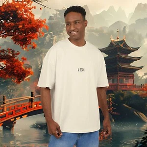 T-Shirt Unisex Oversize fit Rundhals Streetwear Premium lässig shirt Herren - Picture 1 of 18