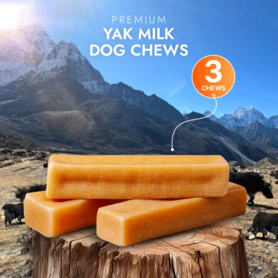 Yak Cheese Dog Treats for Small dogs - 3pcs , Easily Digestible Yak Milk Chew - Image 1 of 4