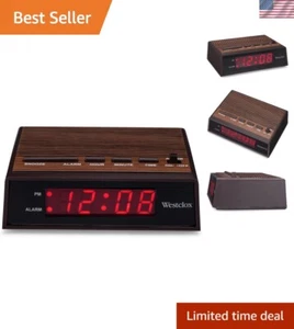 Compact Retro Design Nightstand Clock with Ascending Alarm & Battery Backup - Picture 1 of 8