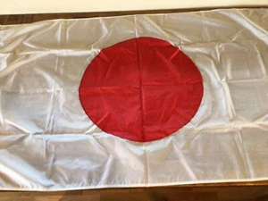 Vintage Japanese Meatball Nylon Flag Japan Army 3x5 White War V2 - Picture 1 of 4
