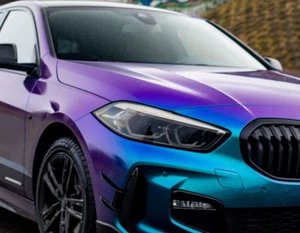 VWS4 IRIDESCENT CAR CAST WRAP WITH AIRELEASE 1524mm PER METRE PURPLE AND BLACK - Picture 1 of 2