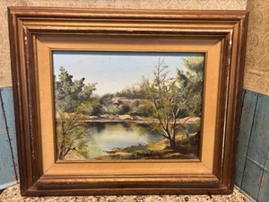 Pintura al óleo sobre lienzo de paisaje impresionista original firmada de colección LEER - Imagen 1 de 10