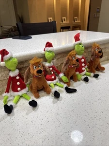 Set of 6 How The Grinch Stole Christmas - Grinch & MAX - Christmas Toy Plush - Picture 1 of 5