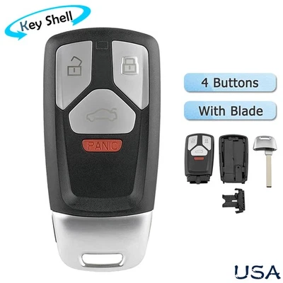 for Audi A4 B9 A5 Q5 Q7 TT S4 S5 SQ5 4B Remote Key Fob Case Shell 2017 2018 2019 - Image 1 of 4