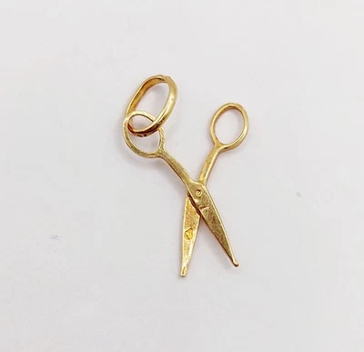 Pendentif vintage or 18k ciseaux finement travaillés - Photo 1/4