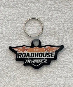 Roadhouse Harley Davidson Mt. Vernon Illinois Soft Plastic Wings Keychain - KC1 - Picture 1 of 3