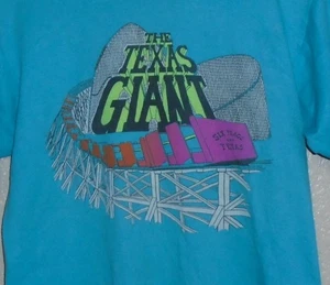 maglietta vintage anni 80 Rollercoaster vintage sei bandiere Texas Giant Small - Foto 1 di 3